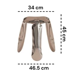 Nízká stolička Spided z lesklé nerezové oceli - miniatura 8