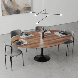 Oválný dřevěný tulipánový stůl Saarinen - miniatura 13
