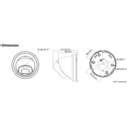 HIKVISION DS-2CD2345G0P-I Panoramatická otočná kamera 180° 4 MP - vidění do 10 m - miniatura 4