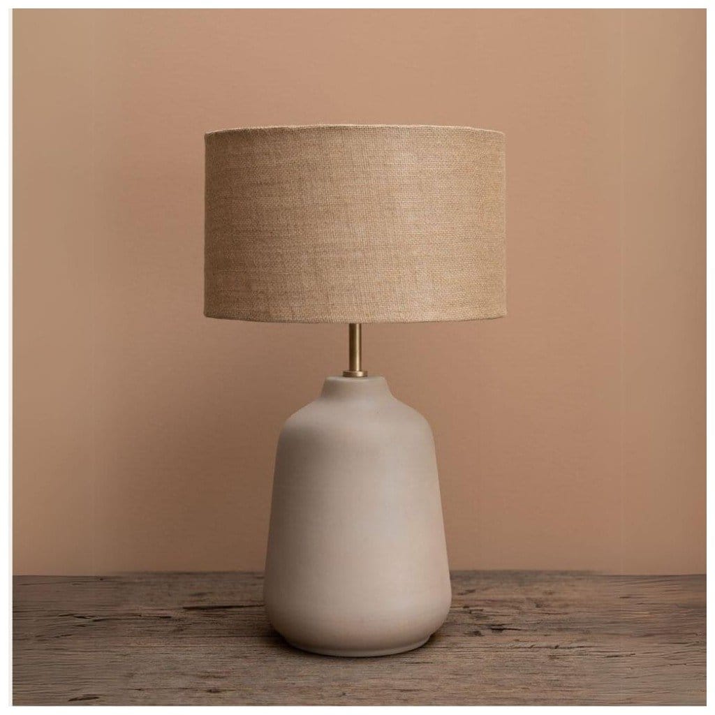 Béžová jutová stolní lampa Jutel