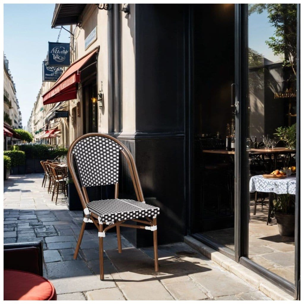 Tkaná ratanová bistro židle Paříž