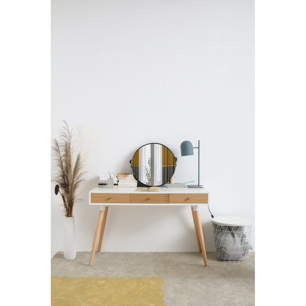 Černé kulaté kovové nástěnné zrcadlo